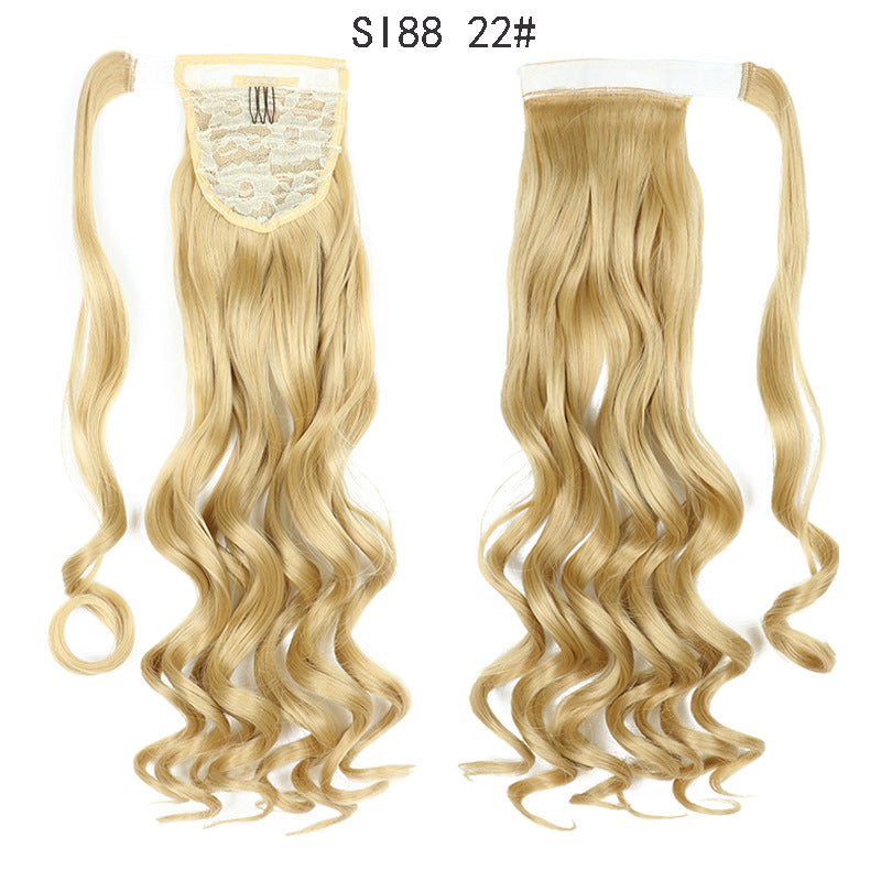 WTB 22" Long Wavy Wrap Around Clip In Ponytail Hair Extension Heat Resistant Synthetic Natural Wave Pony Tail Fake Hair