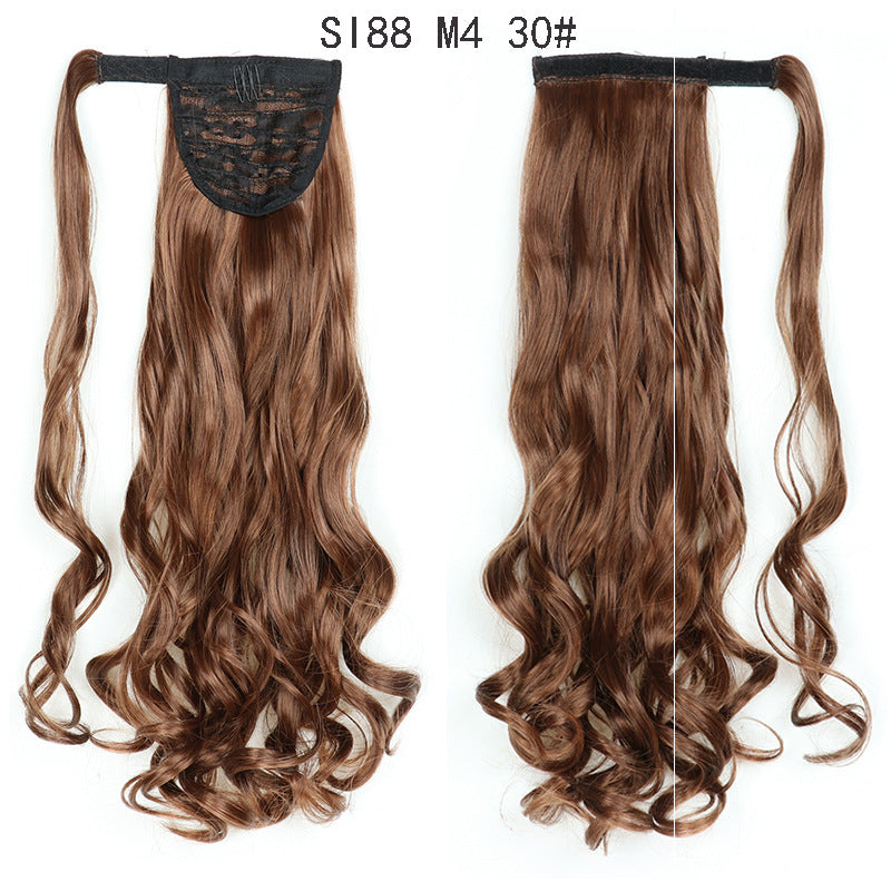 WTB 22" Long Wavy Wrap Around Clip In Ponytail Hair Extension Heat Resistant Synthetic Natural Wave Pony Tail Fake Hair
