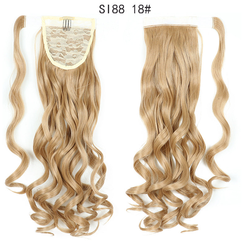 WTB 22" Long Wavy Wrap Around Clip In Ponytail Hair Extension Heat Resistant Synthetic Natural Wave Pony Tail Fake Hair