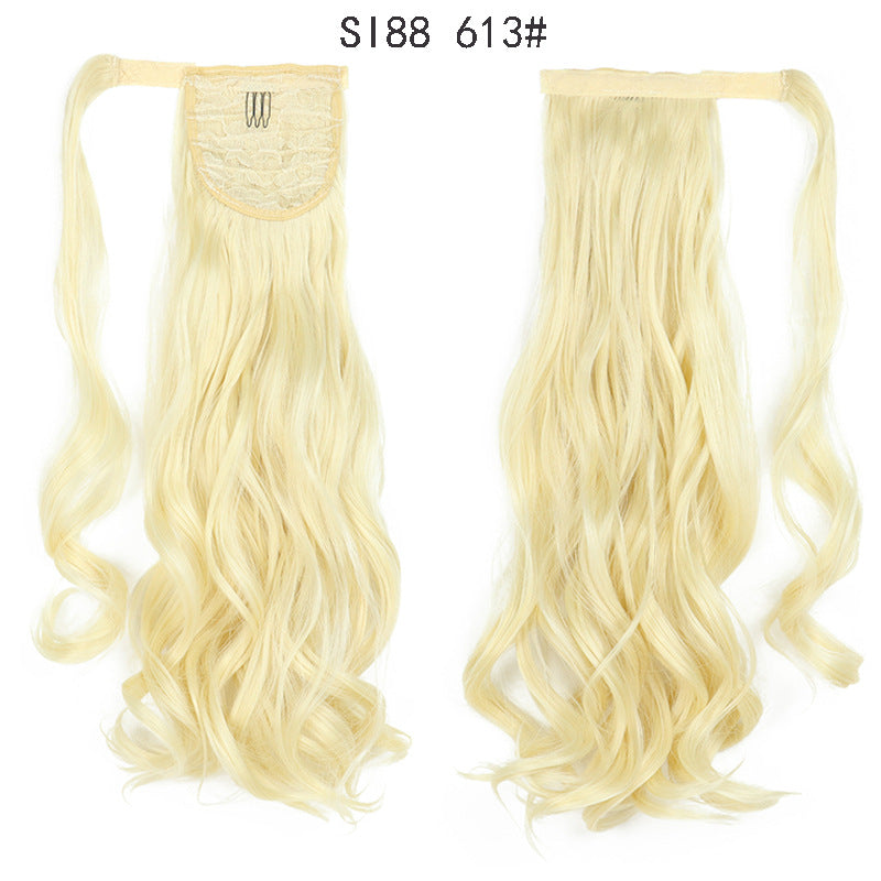 WTB 22" Long Wavy Wrap Around Clip In Ponytail Hair Extension Heat Resistant Synthetic Natural Wave Pony Tail Fake Hair