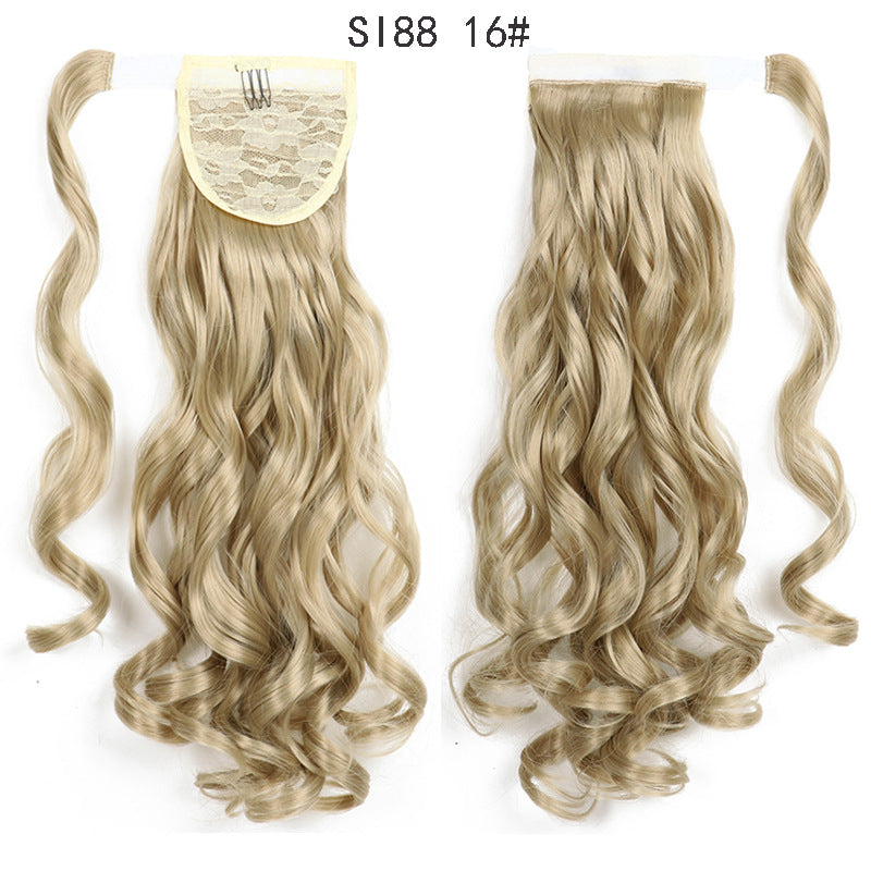 WTB 22" Long Wavy Wrap Around Clip In Ponytail Hair Extension Heat Resistant Synthetic Natural Wave Pony Tail Fake Hair