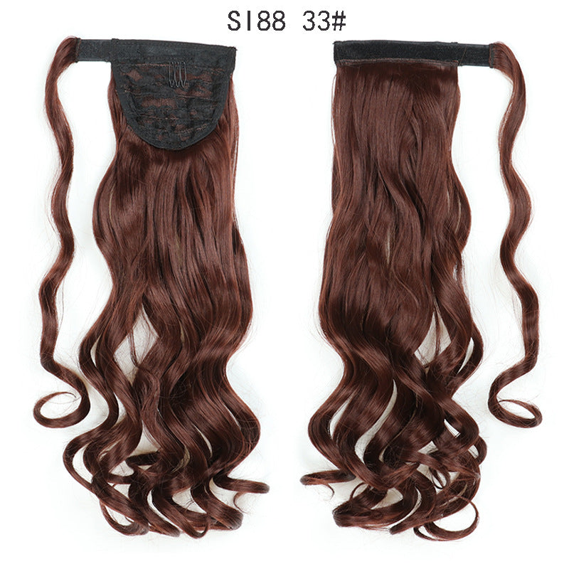 WTB 22" Long Wavy Wrap Around Clip In Ponytail Hair Extension Heat Resistant Synthetic Natural Wave Pony Tail Fake Hair
