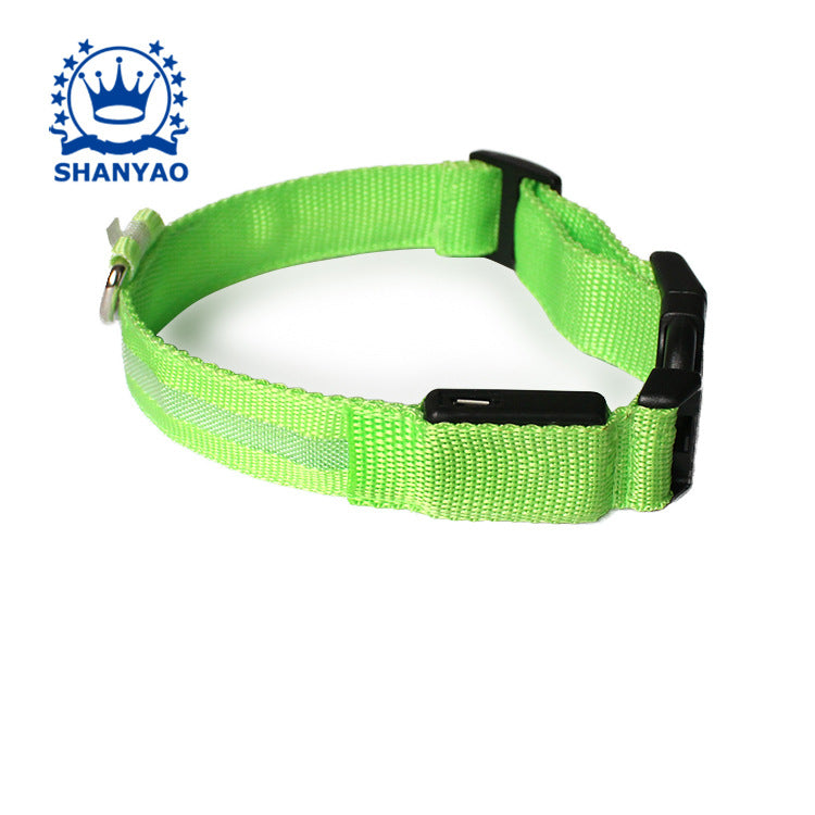USB luminous dog collar luminous charging collar luminous pet belt pet supplies led flashing dog collar