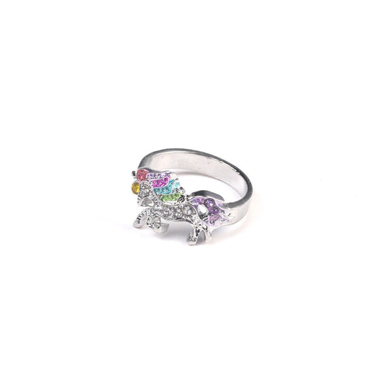 Amazon hot sale Tianma ring new color unicorn ring opening adjustable color pony ring