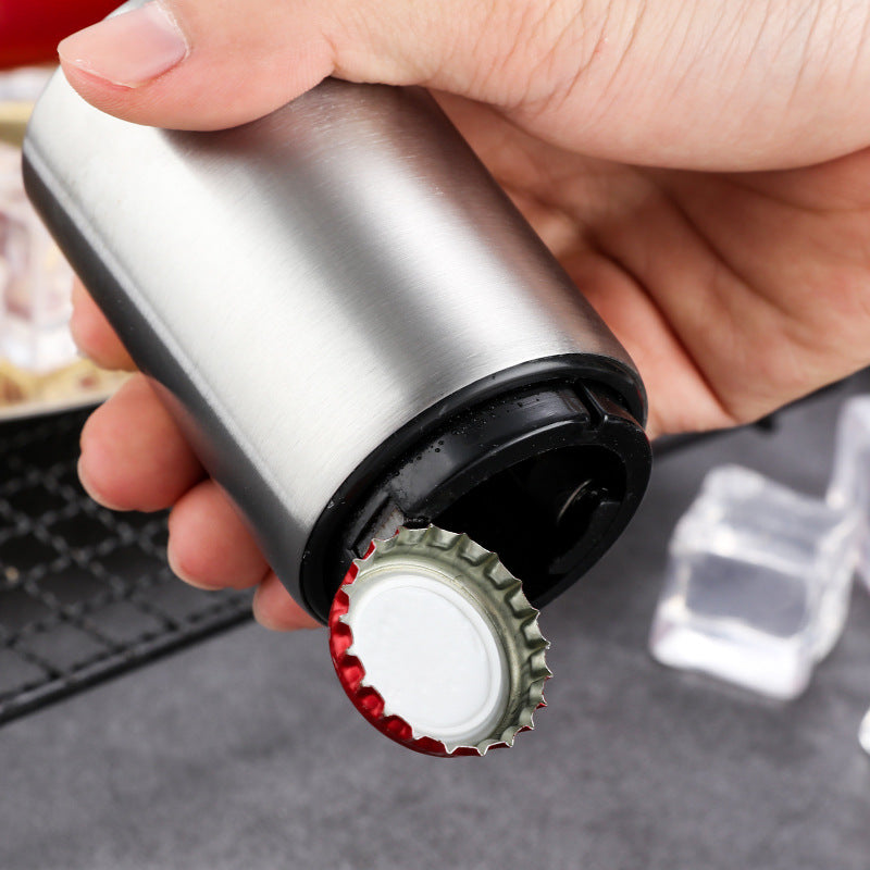 Creative stainless steel automatic beer bottle opener bar hotel home wine bottle opener push type opener