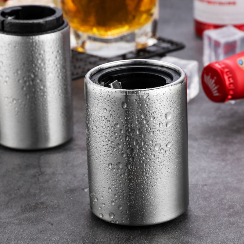 Creative stainless steel automatic beer bottle opener bar hotel home wine bottle opener push type opener