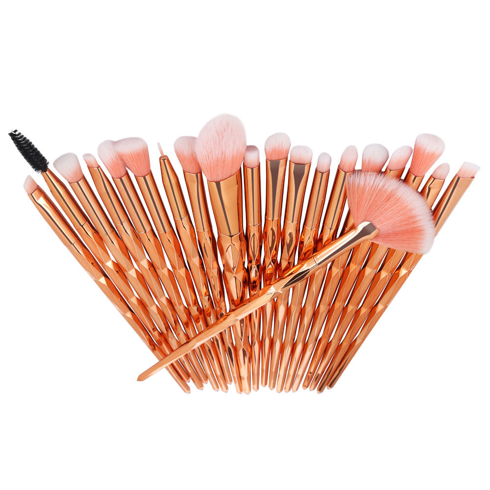 Cross-border hot sale 20 unicorn diamond transparent makeup brush set eye brush beauty tools factory direct sales