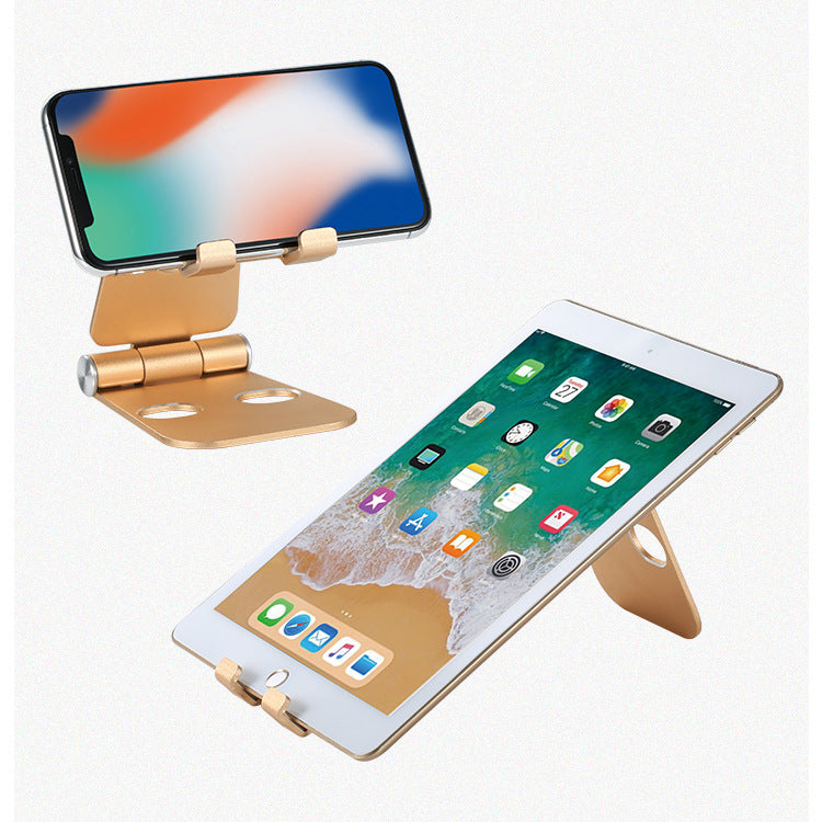 Factory direct sales of aluminum alloy mobile phone support double folding aluminum alloy mobile phone support gift logo customization