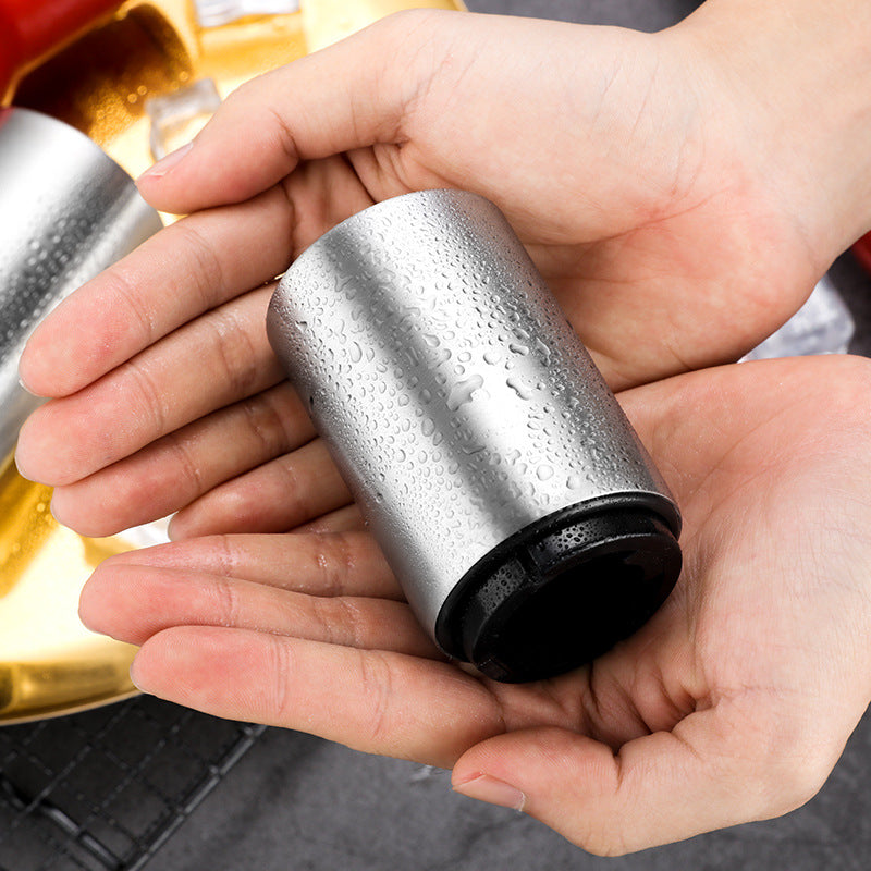 Creative stainless steel automatic beer bottle opener bar hotel home wine bottle opener push type opener