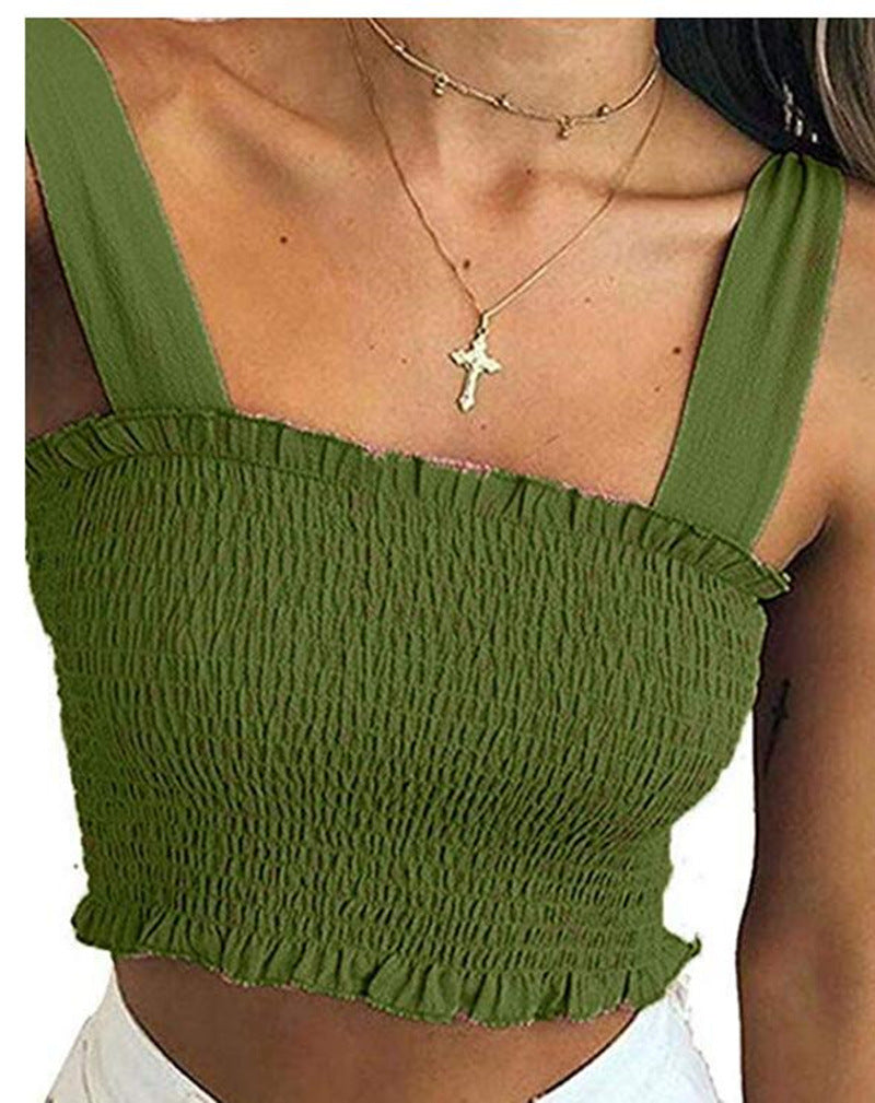 European station hot sale 2017 AliExpress hot style women's autumn and winter new style lace short solid color short short vest women