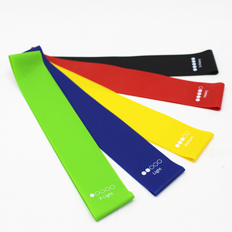 Spot 5 piece set of resistance band Indoor and outdoor stretch ring tension belt thin ring fitness yoga stretch belt elastic ring