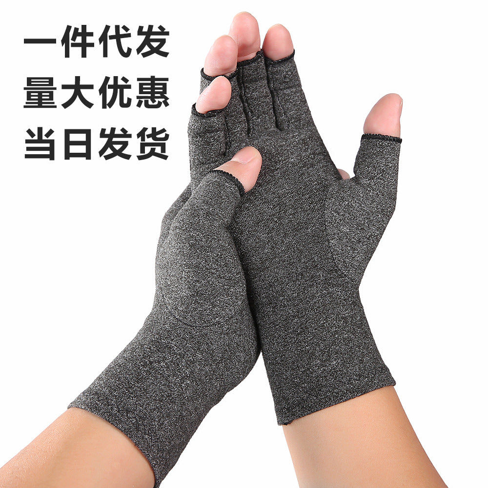Cross-border Amazon indoor men's and women's sports fingerless pressure gloves arthritis rehabilitation training nursing gloves wholesale