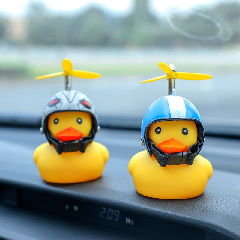 Car small yellow duck bamboo dragonfly broken wind duck helmet turbine increased duck car accessories ornaments net red vibrato duck the same paragraph