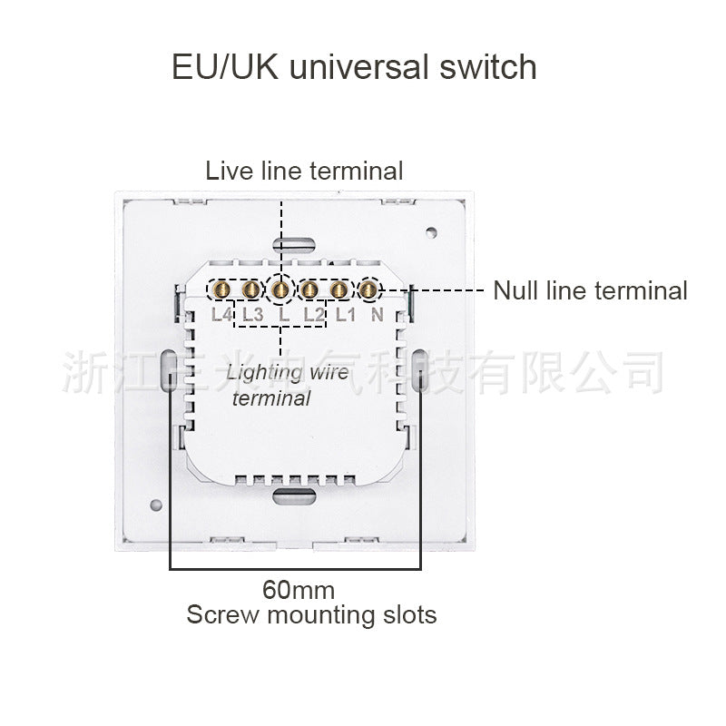 WIFI radio frequency function Touch smart wall switch Voice mobile APP remote control wall switch 3 open