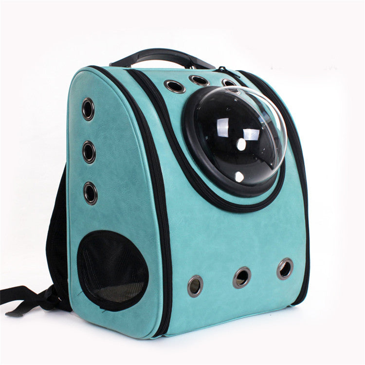 New space cat bag breathable pet bag go out carrying bag folding pet backpack pu breathable cat backpack wholesale