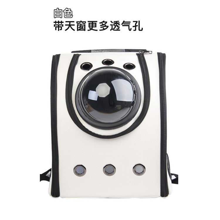 New space cat bag breathable pet bag go out carrying bag folding pet backpack pu breathable cat backpack wholesale