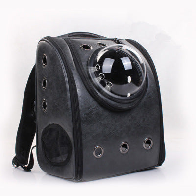 New space cat bag breathable pet bag go out carrying bag folding pet backpack pu breathable cat backpack wholesale