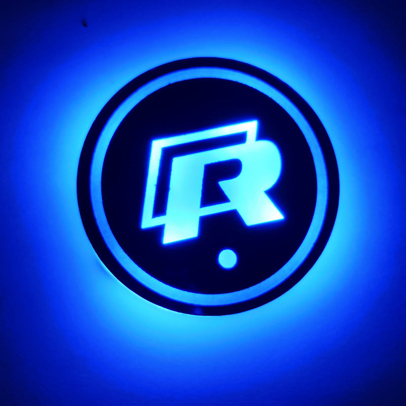 Car luminous water coaster LED atmosphere light induction light colorful water coaster USB atmosphere light non-slip coaster customization