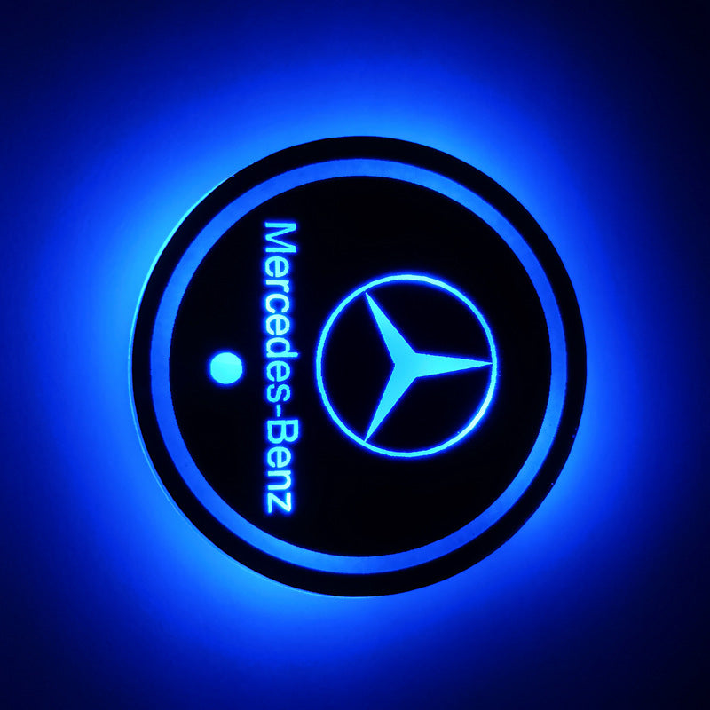 Car luminous water coaster LED atmosphere light induction light colorful water coaster USB atmosphere light non-slip coaster customization