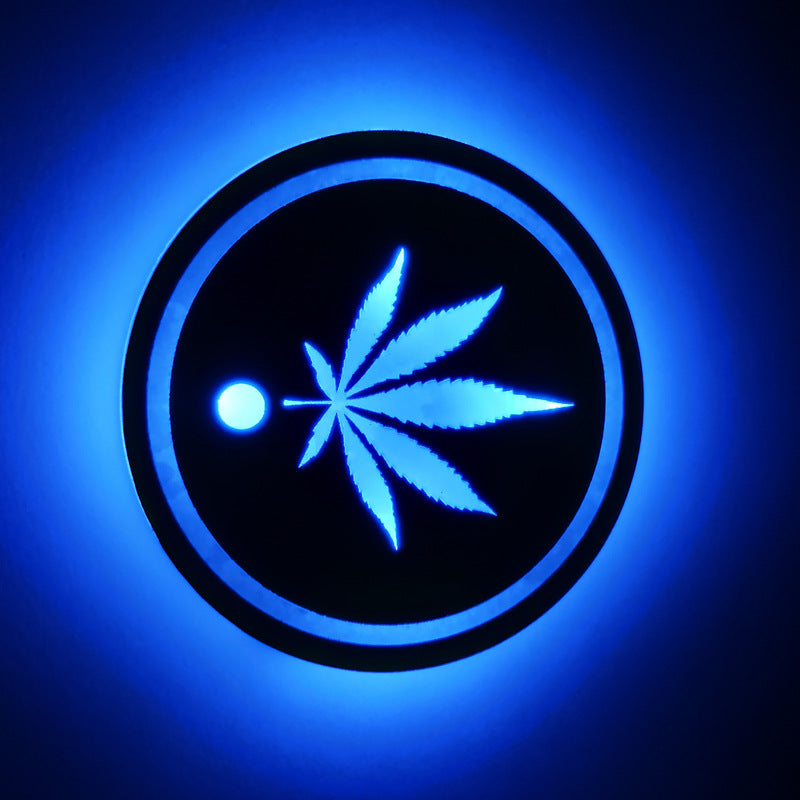 Car luminous water coaster LED atmosphere light induction light colorful water coaster USB atmosphere light non-slip coaster customization