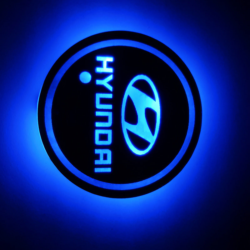 Car luminous water coaster LED atmosphere light induction light colorful water coaster USB atmosphere light non-slip coaster customization