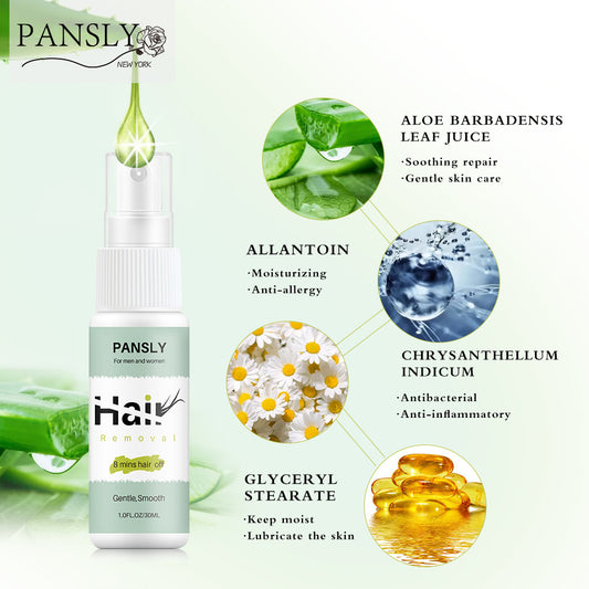 PANSLY Hair removal spray leg hair hand hair body care solution mild nutrition and nourishment