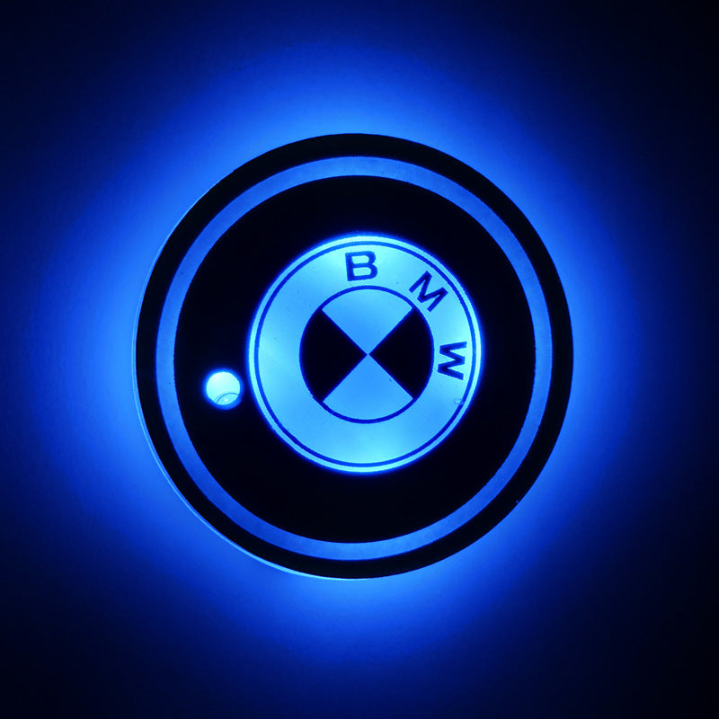 Car luminous water coaster LED atmosphere light induction light colorful water coaster USB atmosphere light non-slip coaster customization