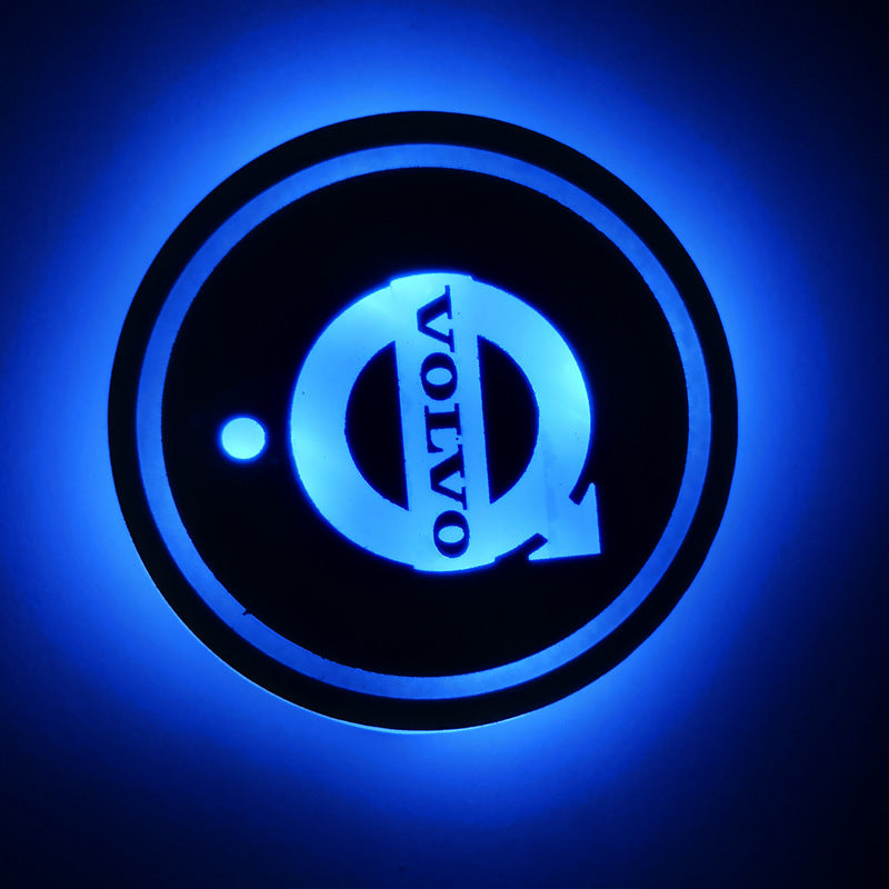 Car luminous water coaster LED atmosphere light induction light colorful water coaster USB atmosphere light non-slip coaster customization
