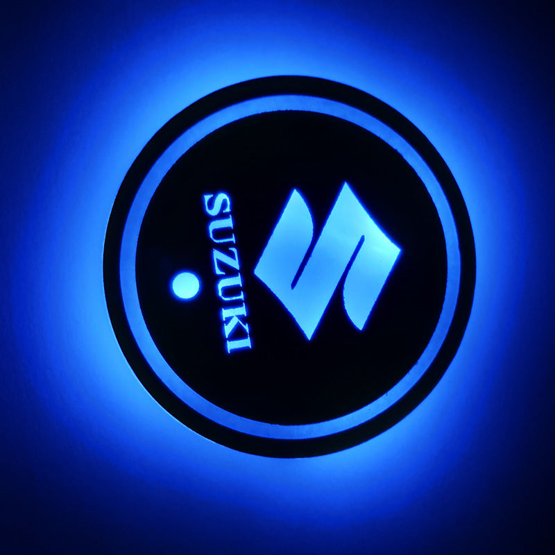 Car luminous water coaster LED atmosphere light induction light colorful water coaster USB atmosphere light non-slip coaster customization