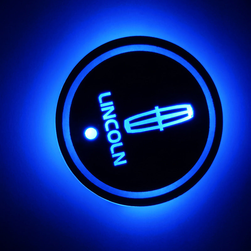Car luminous water coaster LED atmosphere light induction light colorful water coaster USB atmosphere light non-slip coaster customization