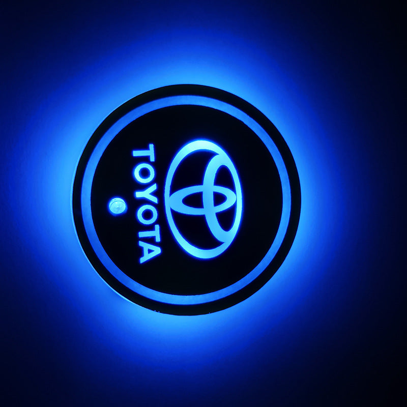 Car luminous water coaster LED atmosphere light induction light colorful water coaster USB atmosphere light non-slip coaster customization