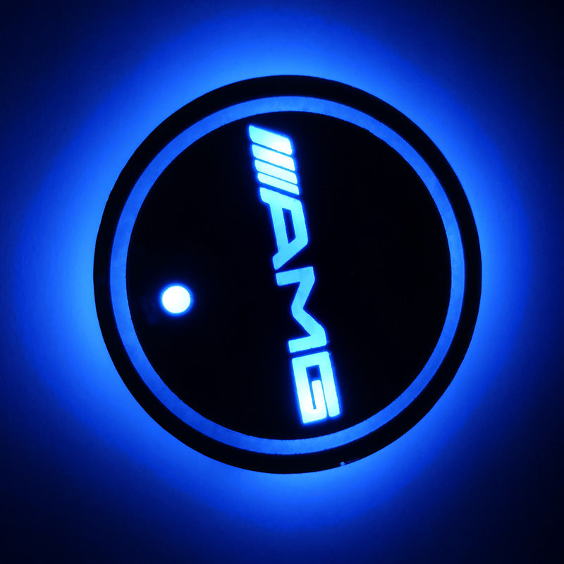 Car luminous water coaster LED atmosphere light induction light colorful water coaster USB atmosphere light non-slip coaster customization