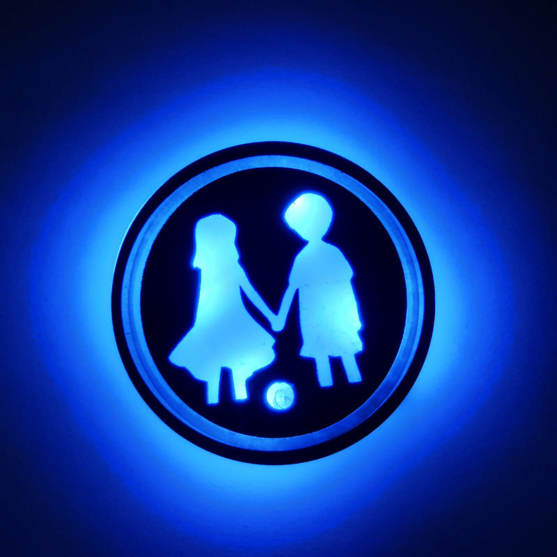 Car luminous water coaster LED atmosphere light induction light colorful water coaster USB atmosphere light non-slip coaster customization