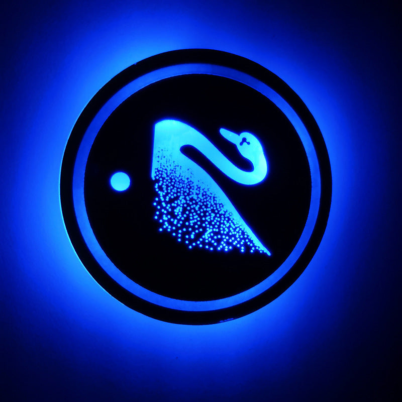 Car luminous water coaster LED atmosphere light induction light colorful water coaster USB atmosphere light non-slip coaster customization