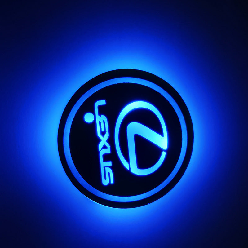 Car luminous water coaster LED atmosphere light induction light colorful water coaster USB atmosphere light non-slip coaster customization
