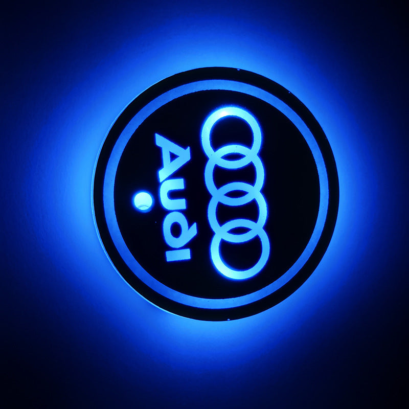 Car luminous water coaster LED atmosphere light induction light colorful water coaster USB atmosphere light non-slip coaster customization