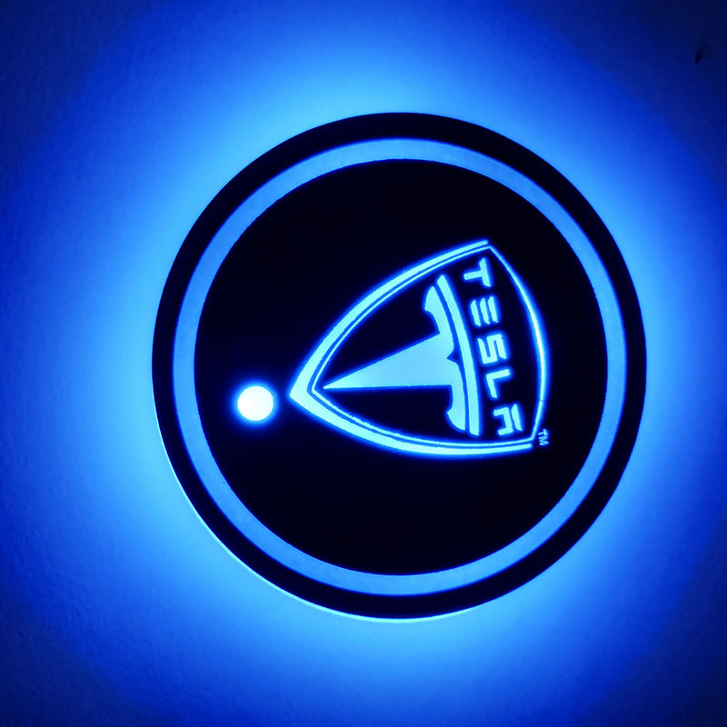 Car luminous water coaster LED atmosphere light induction light colorful water coaster USB atmosphere light non-slip coaster customization