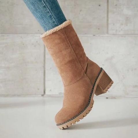 Factory direct 2019 winter new large size Europe and winter warm snow boots round head in the tube casual shoes