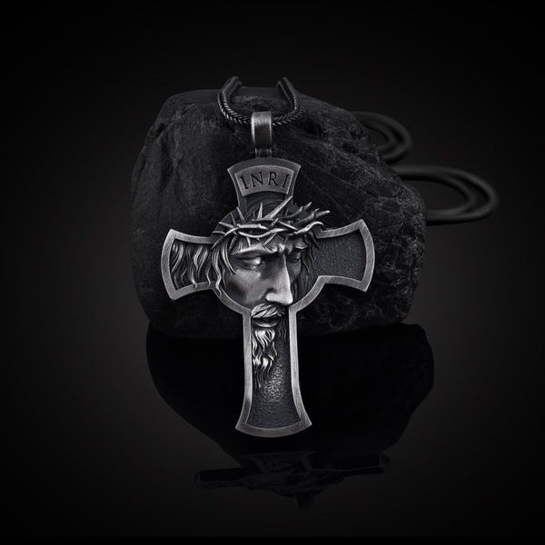 Yichen wish crown of thorns jesus cross necklace european and american men's christian pendant