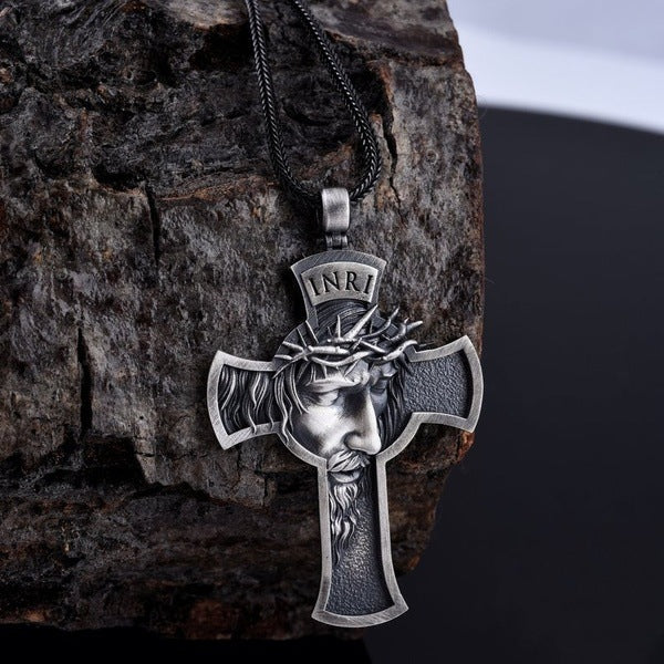 Yichen wish crown of thorns jesus cross necklace european and american men's christian pendant