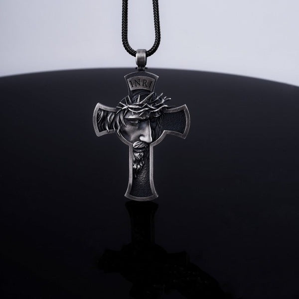 Yichen wish crown of thorns jesus cross necklace european and american men's christian pendant