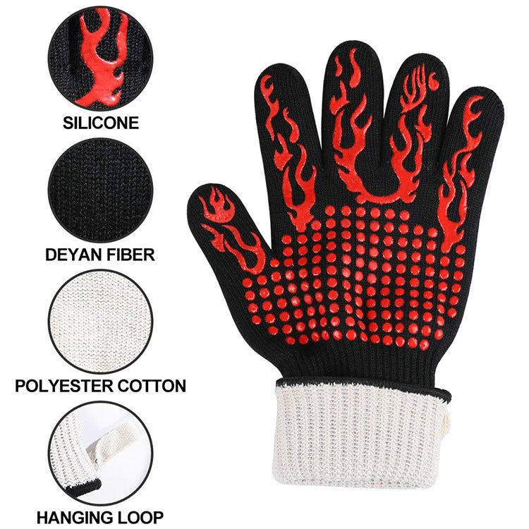 High temperature heat resistant gloves kitchen gloves barbecue gloves