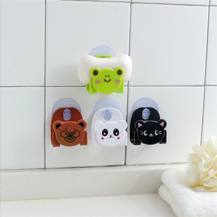 Cartoon kitchen sink storage rack sponge wipes rack suction cup bathroom sundries rack