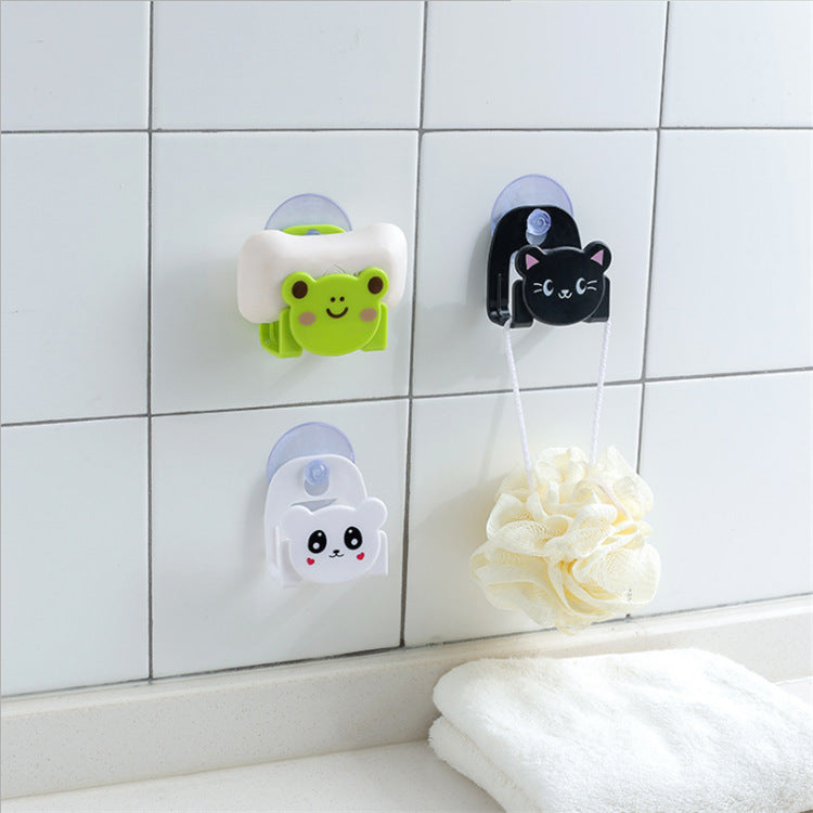Cartoon kitchen sink storage rack sponge wipes rack suction cup bathroom sundries rack