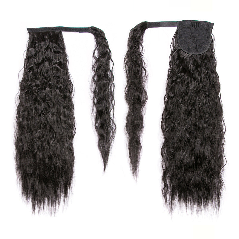AISI BEAUTY Long Curly Ponytail Natural Wrap On Clip Hair Extensions for Women False Hair Horse Tail Synthetic Hair Piece