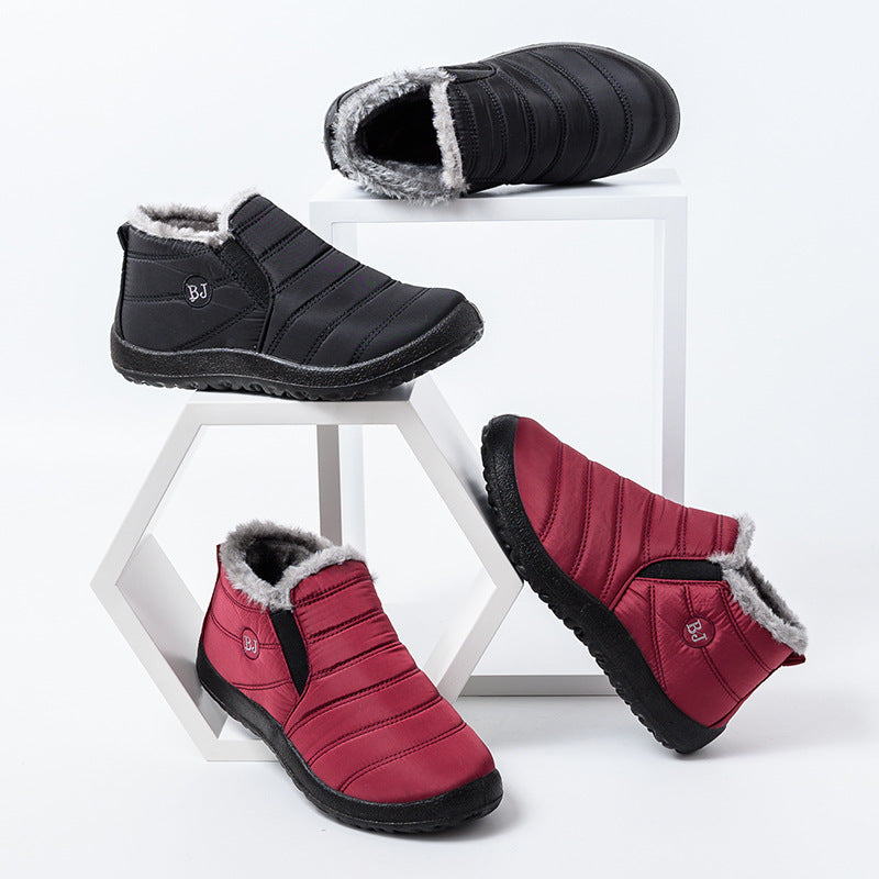 Foreign trade cross-border winter warm cotton shoes soft-soled waterproof old Beijing cotton shoes wool mouth two cotton handmade snow boots