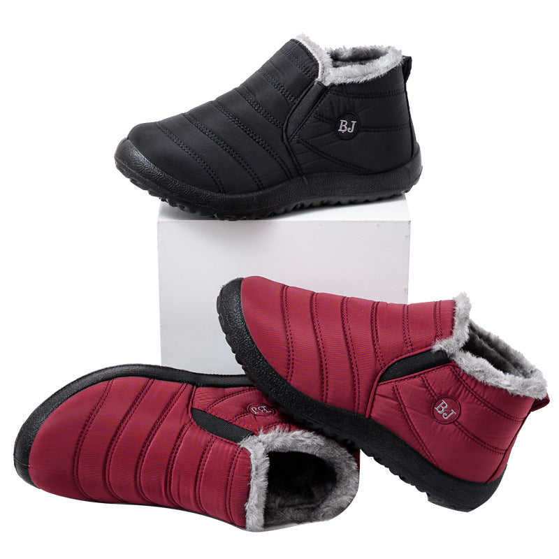 Foreign trade cross-border winter warm cotton shoes soft-soled waterproof old Beijing cotton shoes wool mouth two cotton handmade snow boots