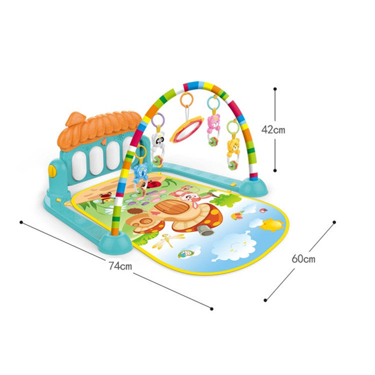 Infant round music pedal piano fitness rack 0-12 months baby crawling mat Amazon cross-border toys