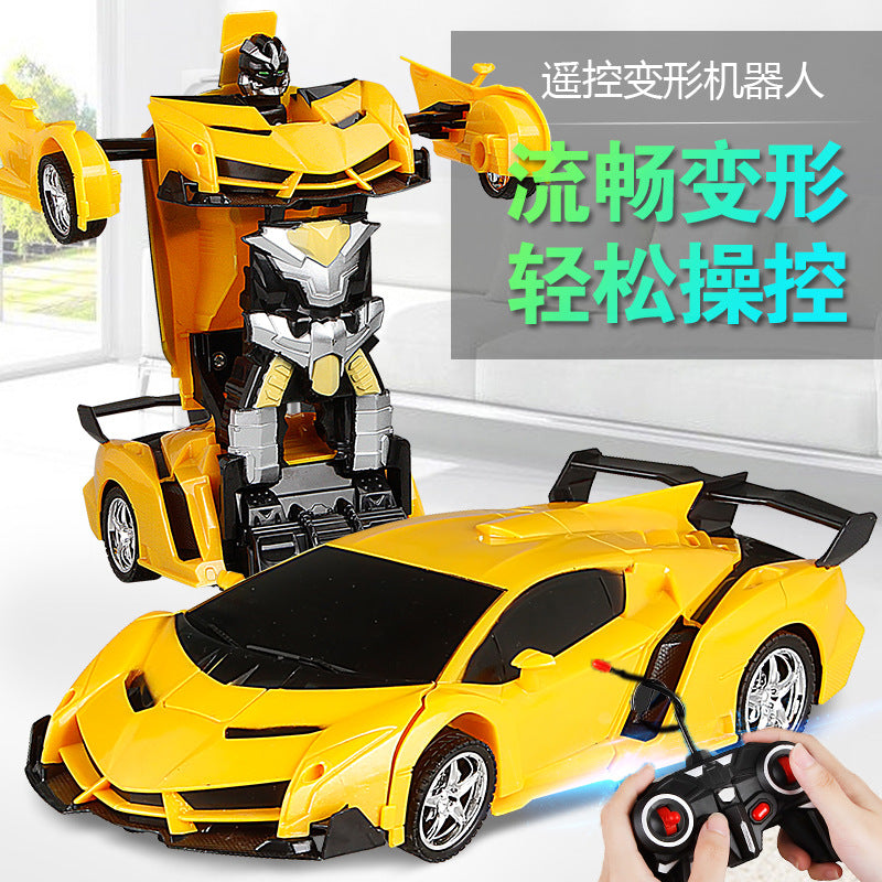Charging deformation toy remote control car children's toy racing boy remote control deformation robot simulation model sports car
