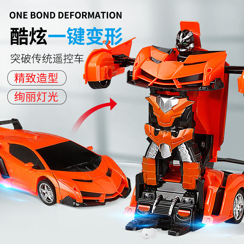 Charging deformation toy remote control car children's toy racing boy remote control deformation robot simulation model sports car